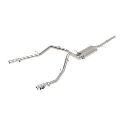 Afe Stainless Steel, With Muffler, 3 Inch Pipe Diameter, Single Exhaust With Dual Exit, Rear Exit 49-44135-P